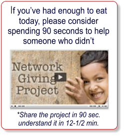 Attention fitness nuts! If you had enough to eat today, please help someone who has not.